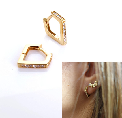 Pendientes - Pend2000 Pentagono Oro - Senora