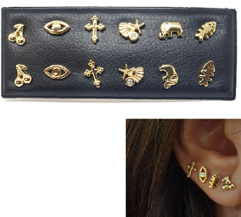 Pendientes - Pack726 Mix Oro Circonitas - Senora