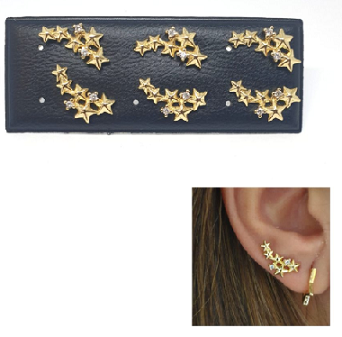Pendientes Trepadores - Pack722 Lluvia De Estrella Oro - Senora