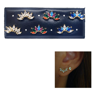 Pendientes - Pack735 Floral Oro Multicolor - Senora