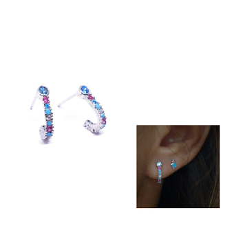 Pendientes - Pack738 Baston Multicolor - Senora