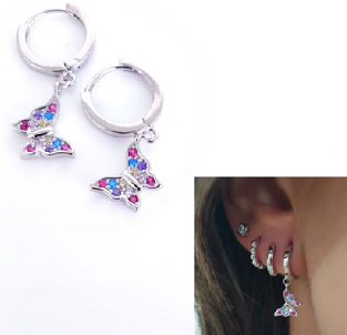 Pendientes - Pend1985 Mariposa Colores - Senora