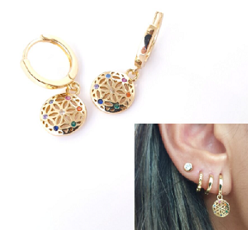 Pendientes - Pend1982 Flor De La Vida Oro - Senora