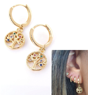 Pendientes - Pend1980 Arbol De La Vida Oro - Senora