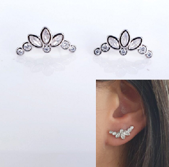 Pendientes - Pend2027 Circonitas Oro Curvos - Senora