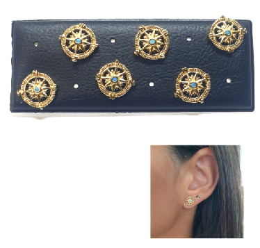 Pendientes - Pack720 Rosa De Los Viento Oro - Senora