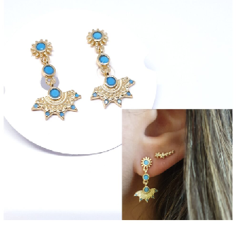 Pendientes - Pend1936 Bohemian Turquesa - Senora