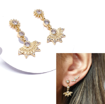 Pendientes - Pend1938 Bohemian Blanco Oro - Senora