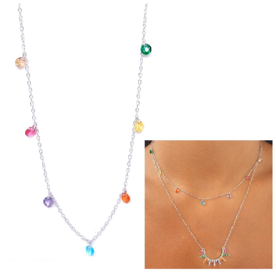 Gargantillas Y Collares - Coll996 Chapitas Colores - Senora