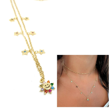 Gargantillas Y Collares - Coll995 Happy Oro - Senora