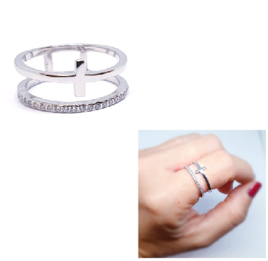 Anillos - An1374 Doble Cruz - Senora