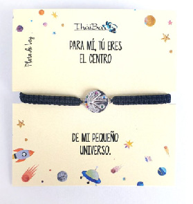Joyas Con Mensaje - Pul2145 Macrame Negra Universa - Senora