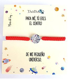 Joyas Con Mensaje - Pul2144 Macrame Roja Universo - Senora