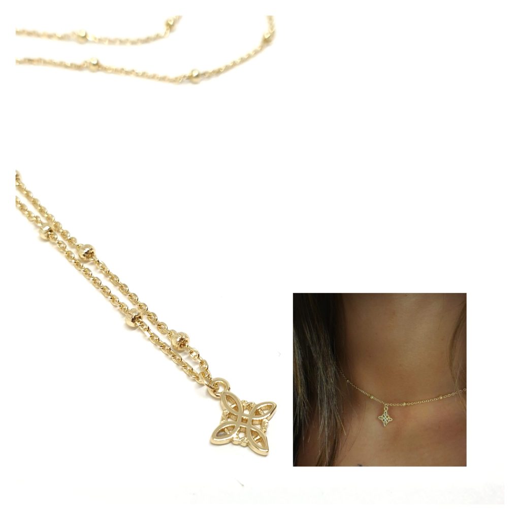 Gargantillas Y Collares - Coll987 Chocker Nudo Oro - Senora