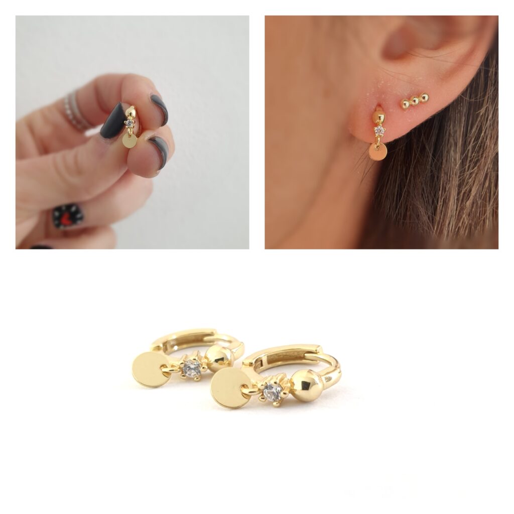 Pendientes - Pend1948 Chapita Oro - Senora