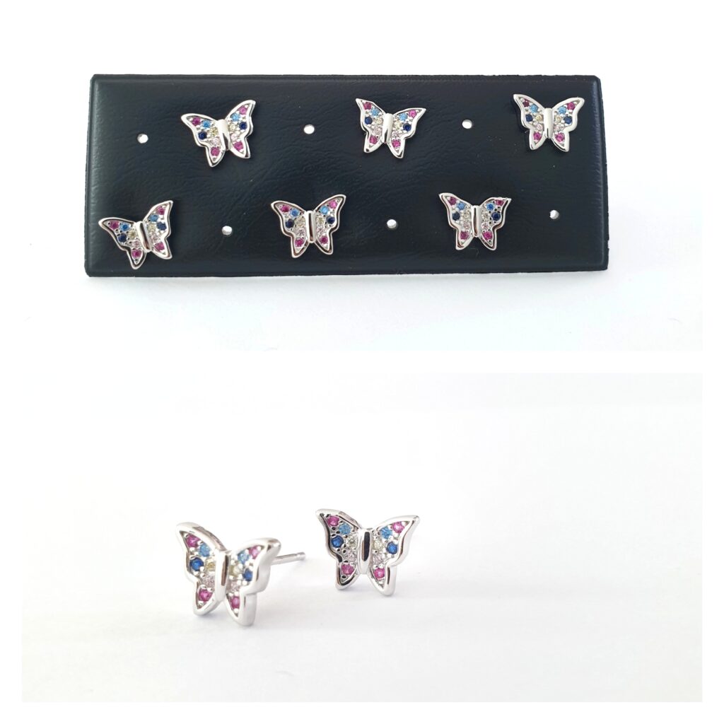 Pendientes - Pack689 Mariposa Colores - Senora