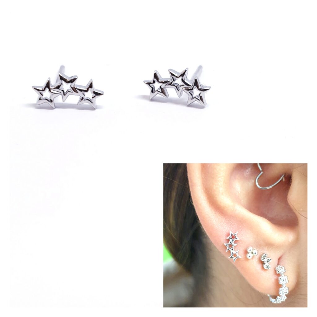 Pendientes - Pack664 Tres Estrellas - Senora