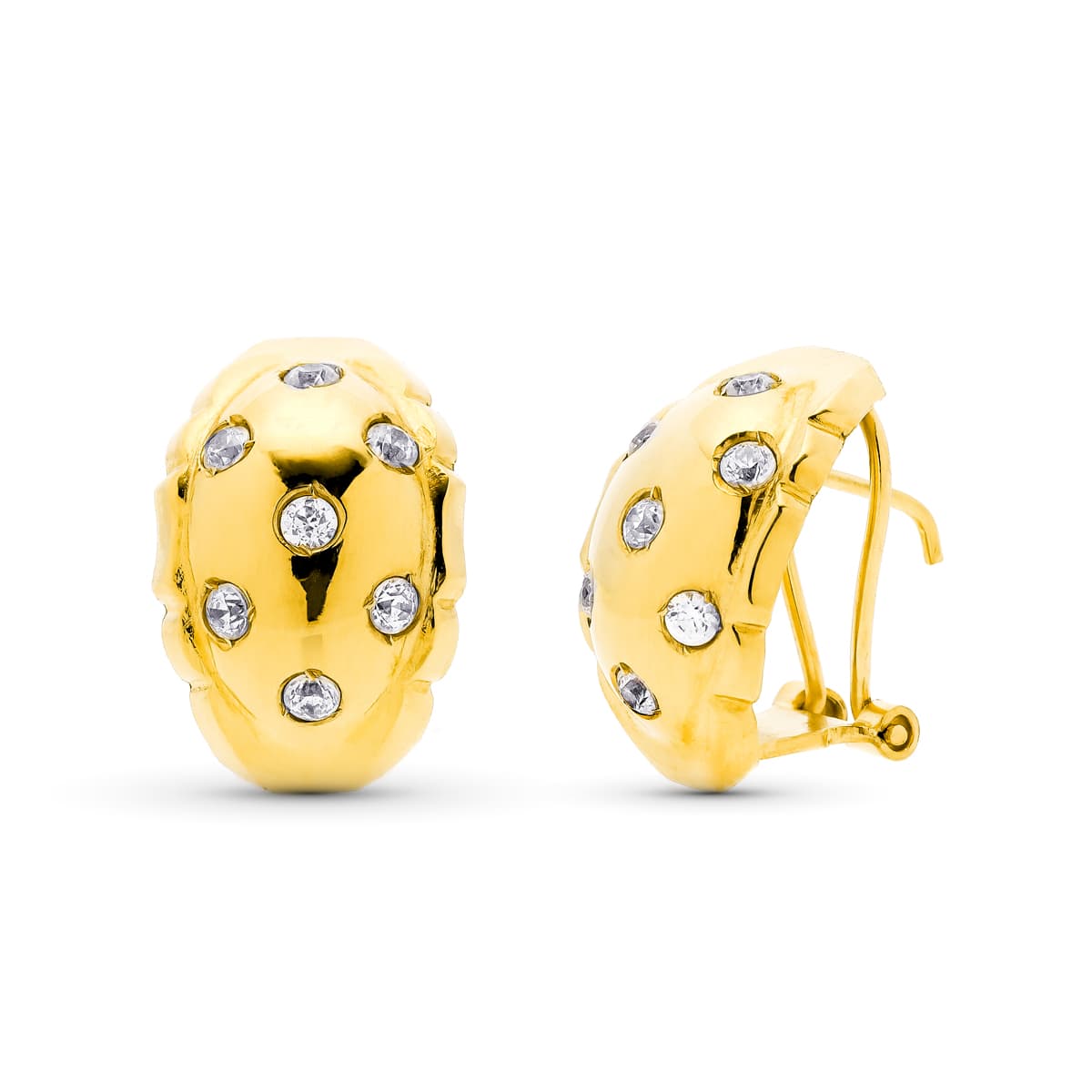 Pendientes con Circonita de oro amarillo 18K