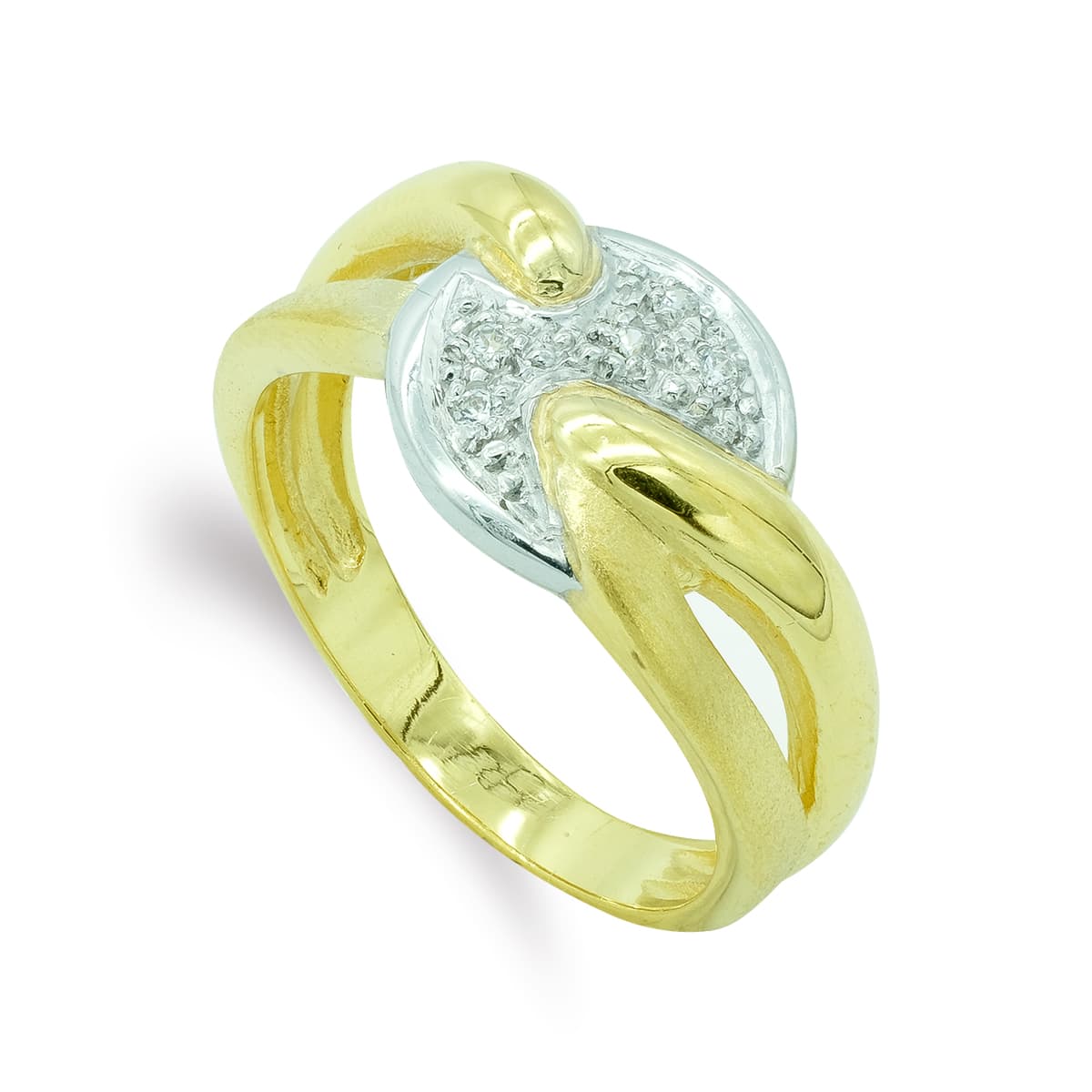 18K SORTIJA ORO BICOLOR MATE Y BRILLO. ANCHO: 11 MM