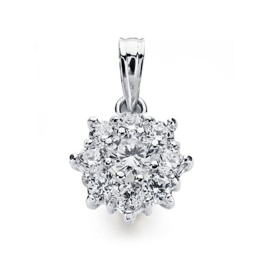 18K COLGANTE ORO BLANCO CUAJO CIRCONITA 13X10 MM