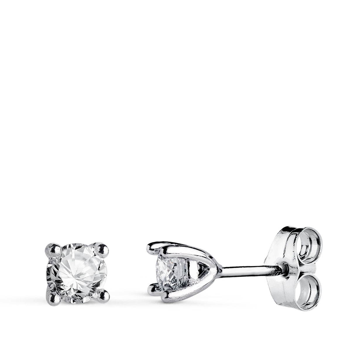 Pendientes Diamantes Laboratorio Talla Brillante 4,5 mm 0,600 Qts. Vs2-g. 4,5 x 4,5 mm de oro blanco 18K
