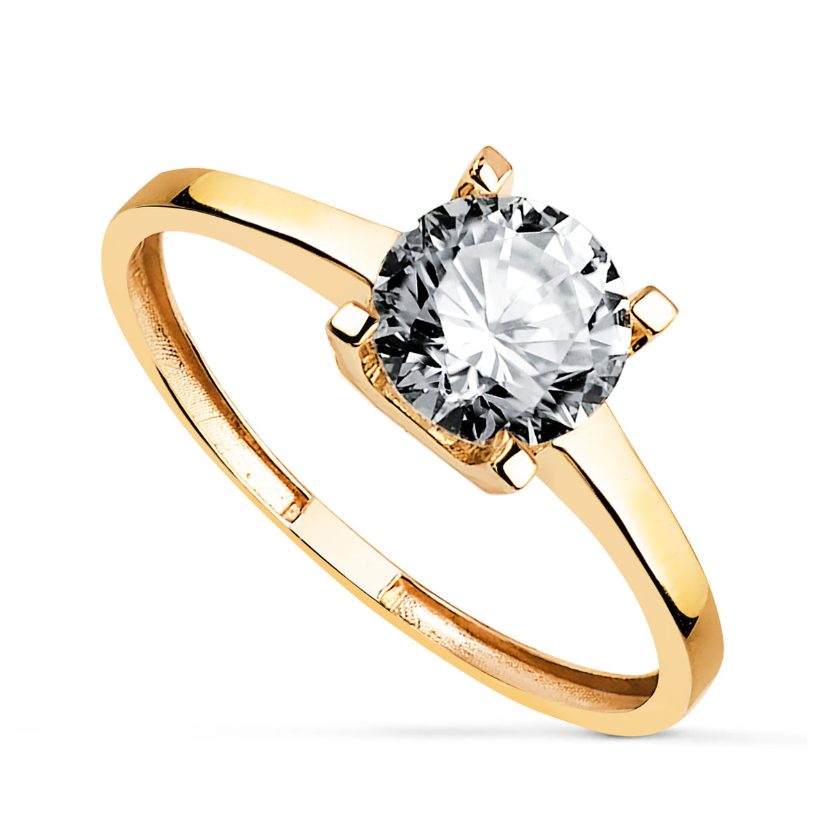 Solitario 4 Garras con Diamante Laboratorio 1,03 Qtes. Talla Brillante. D - Vs2 con Certificado del Instituto Gemologico Internacional de oro amarillo 18K