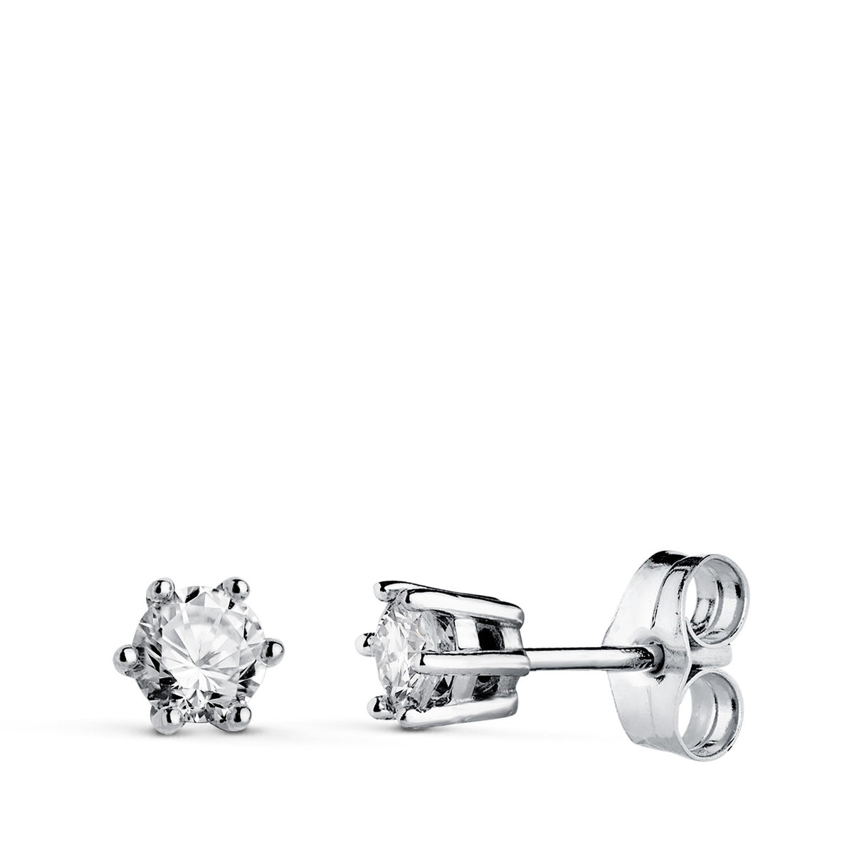 Pendientes Diamantes Laboratorio Talla Brillante 3,8 mm 0,400 Qts. Vs1-g. 4,5 x 4,5 mm de oro blanco 18K