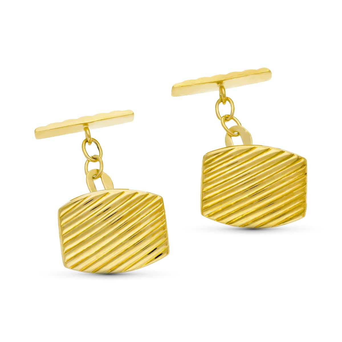 Gemelos Galloneados Tonel 17 x 13 mm de oro amarillo 18K