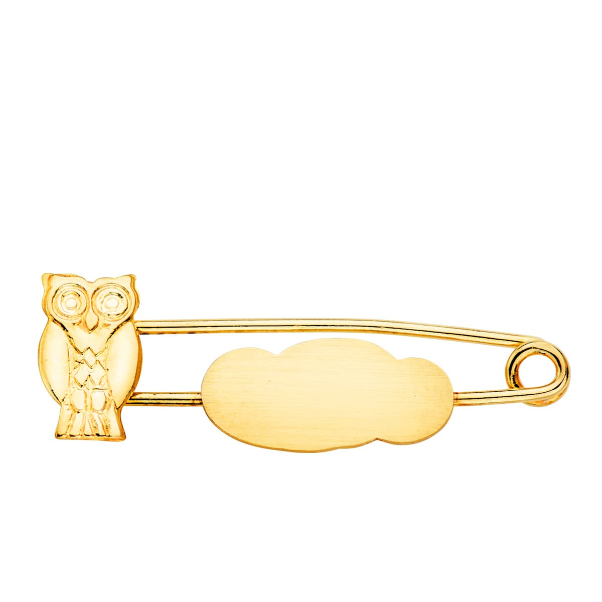 Alfiler Búho y Nube Mate 29 x 10 mm de oro amarillo 18K