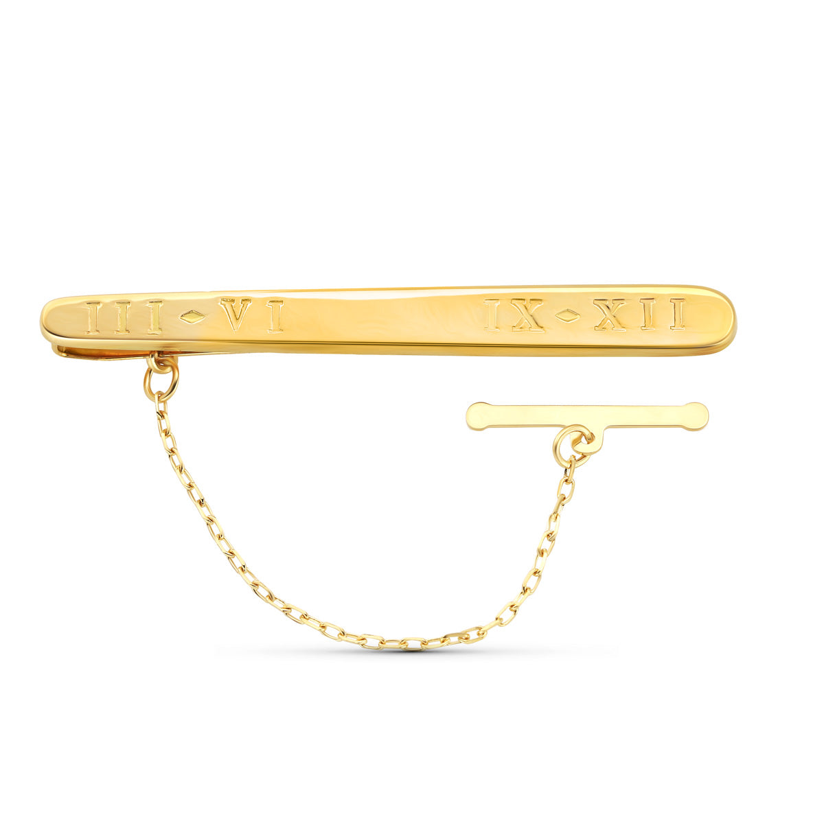Pisacorbata Clip de Corbata Numeros 54 x 6 mm de oro amarillo 18K