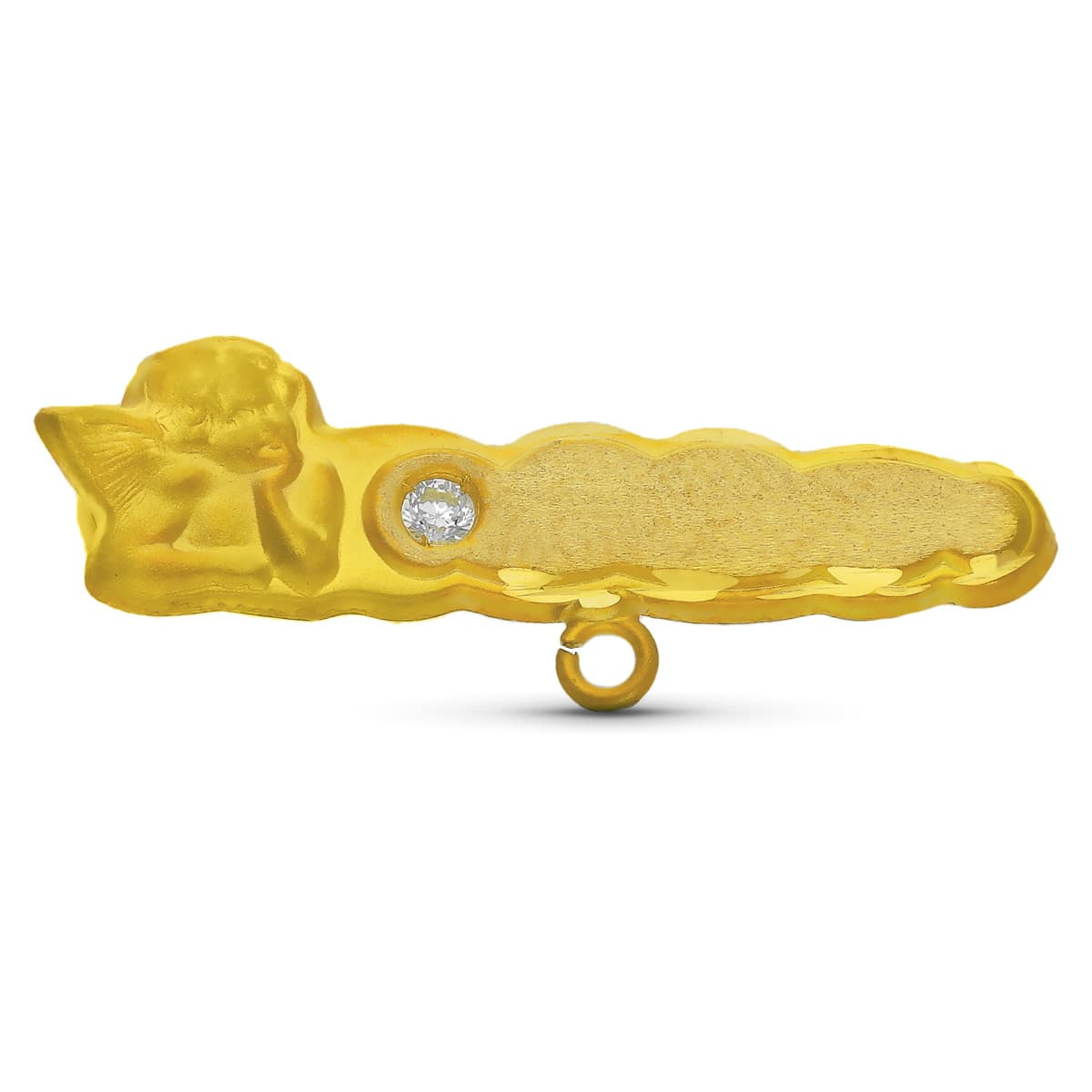 Alfiler Bebe Angel Circonita 27 x 9 mm de oro amarillo 18K