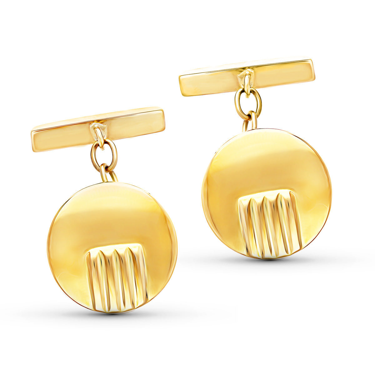 Gemelos Redondos Gallones 15 mm de oro amarillo 18K