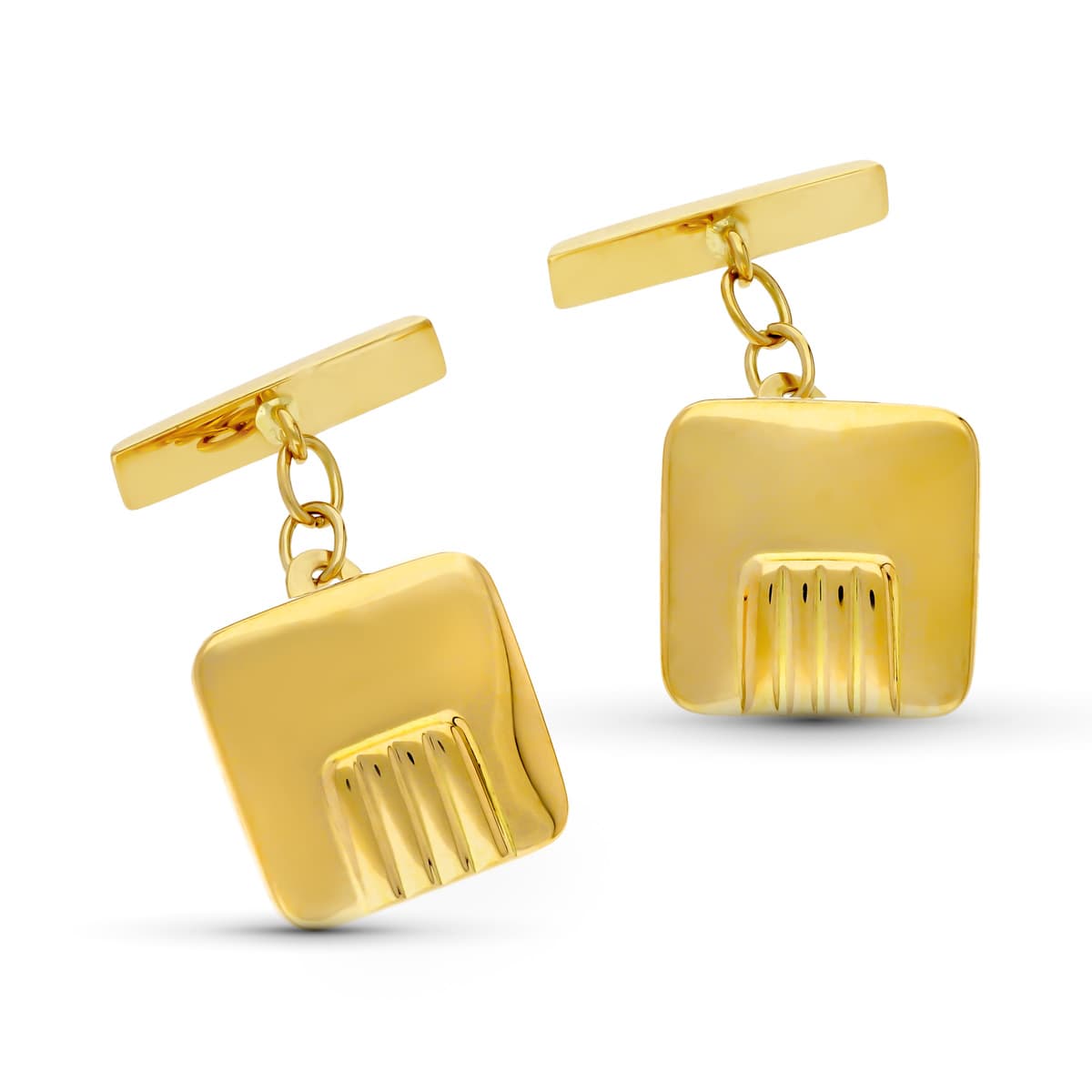 Gemelos Cuadrados 15 x 15 mm de oro amarillo 18K