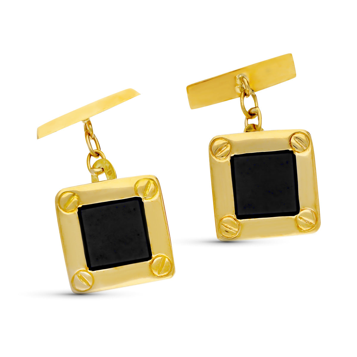 Gemelos Cuadrados 15 x 15 mm de oro amarillo 18K