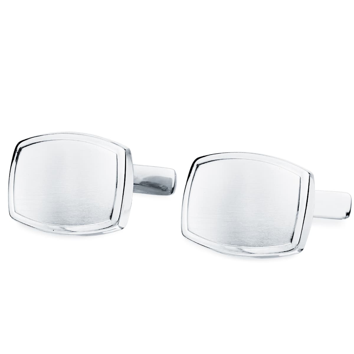 18K GEMELOS ESTAMPACION ORO BLANCO TONEL 17X13 MM CIERRE RIGIDO OSCILANTE