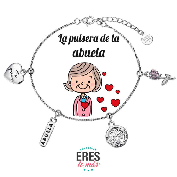 Pulsera eres lo más abuela cadena rodiada con cuatro colgantes