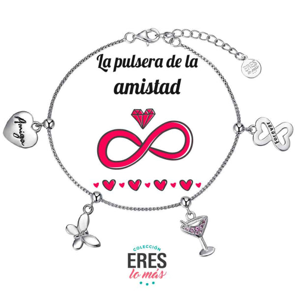 Pulsera eres lo más amigas cadena rodiada con cuatro colgantes