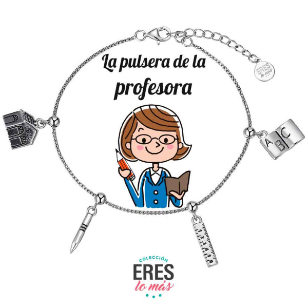 Pulsera eres lo más profesora cadena rodiada con cuatro colgantes