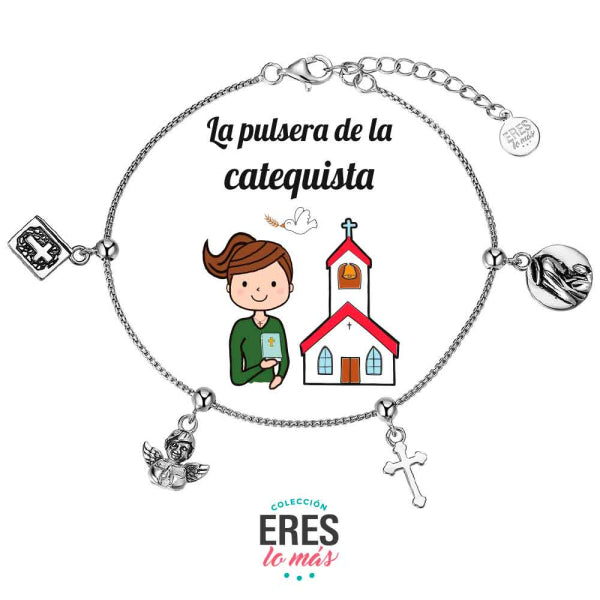 Pulsera eres lo más catequista cadena rodiada con cuatro colgantes