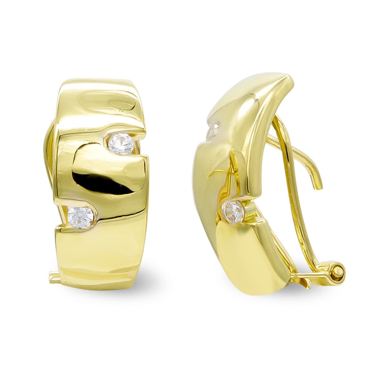 Pendientes con Circonita de oro amarillo 18K