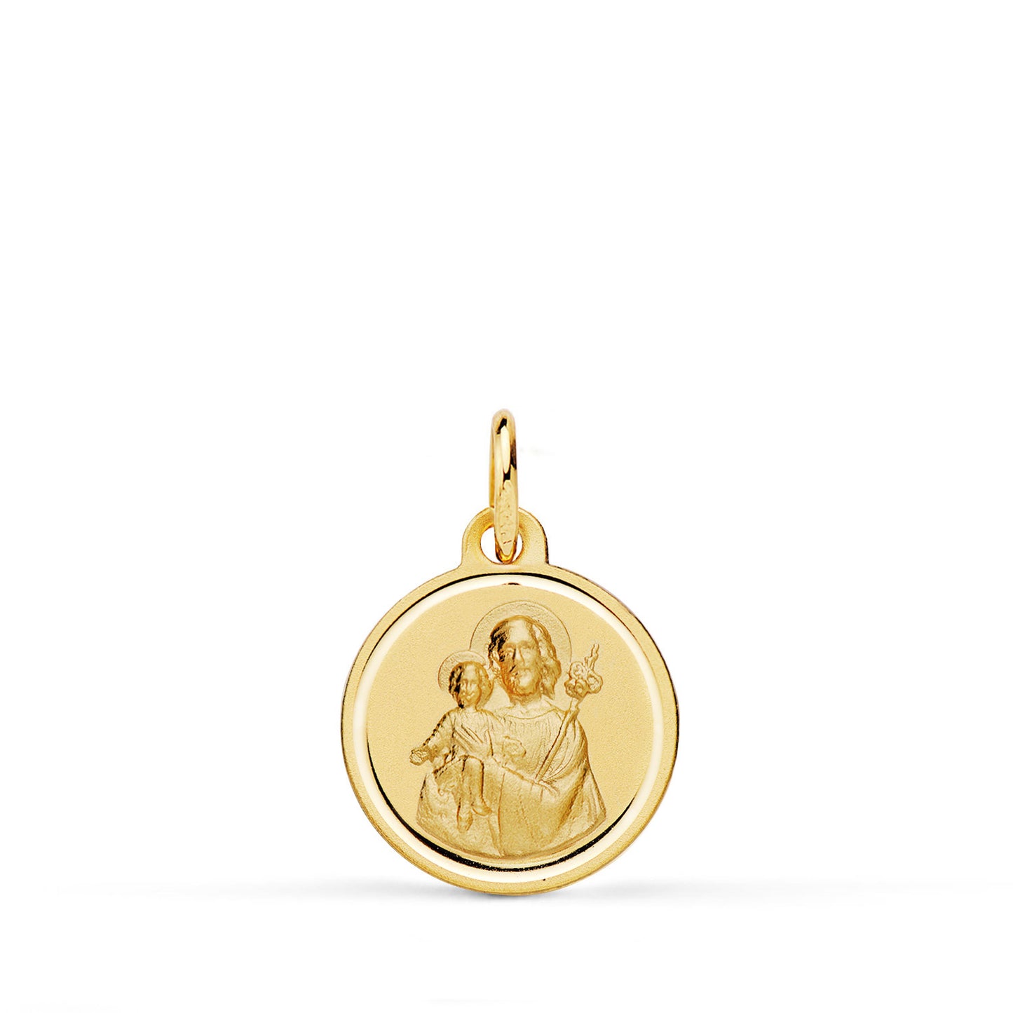 18K MEDALLA ORO AMARILLO SAN JOSE BISEL 14 MM