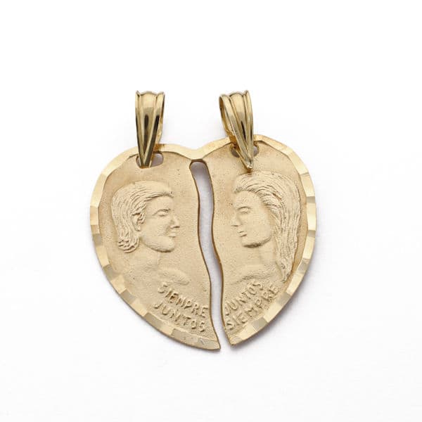 18K COLGANTE ORO AMARILLO CORAZON PAREJA 20X20 MM C. AMOR