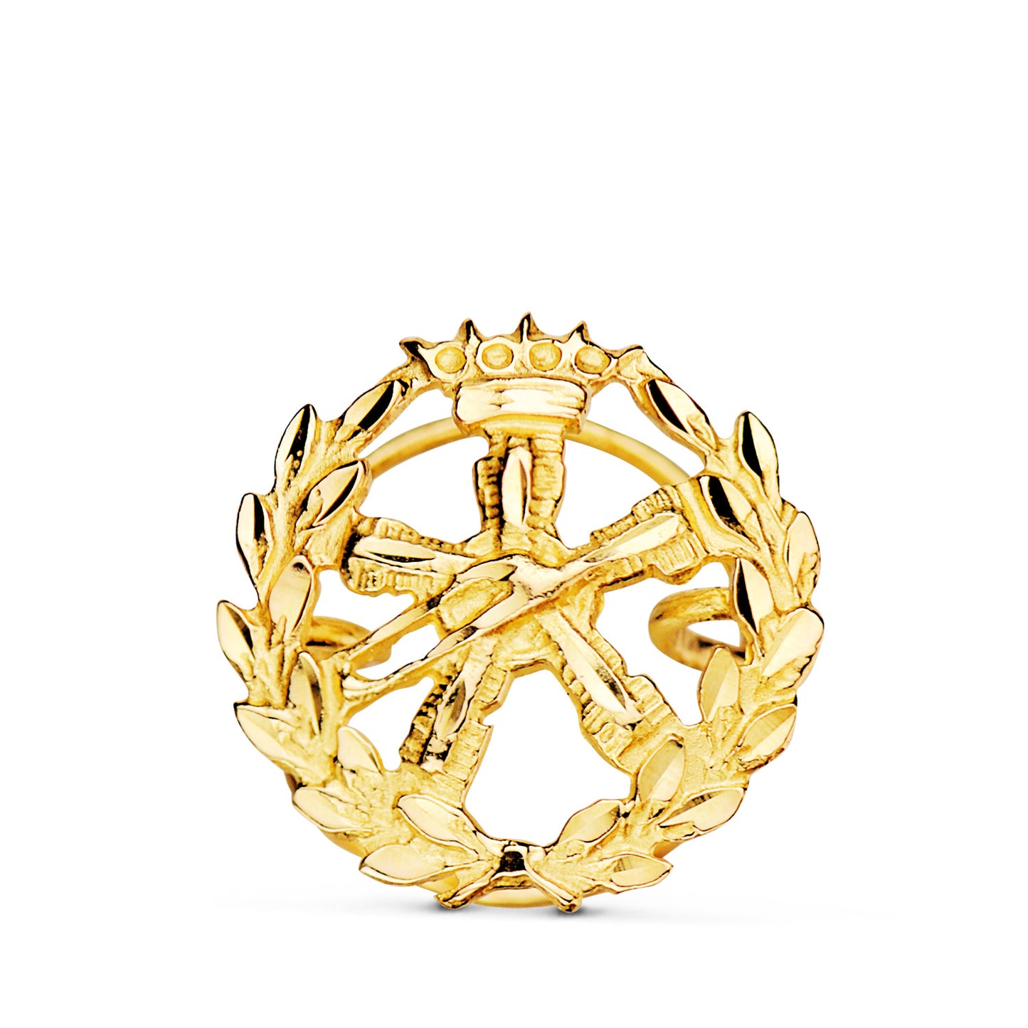 18K INSIGNIA ORO AMARILLO INGENIERO AERONAUTICO ( AEROESPACIAL ) 15 X 15 MM