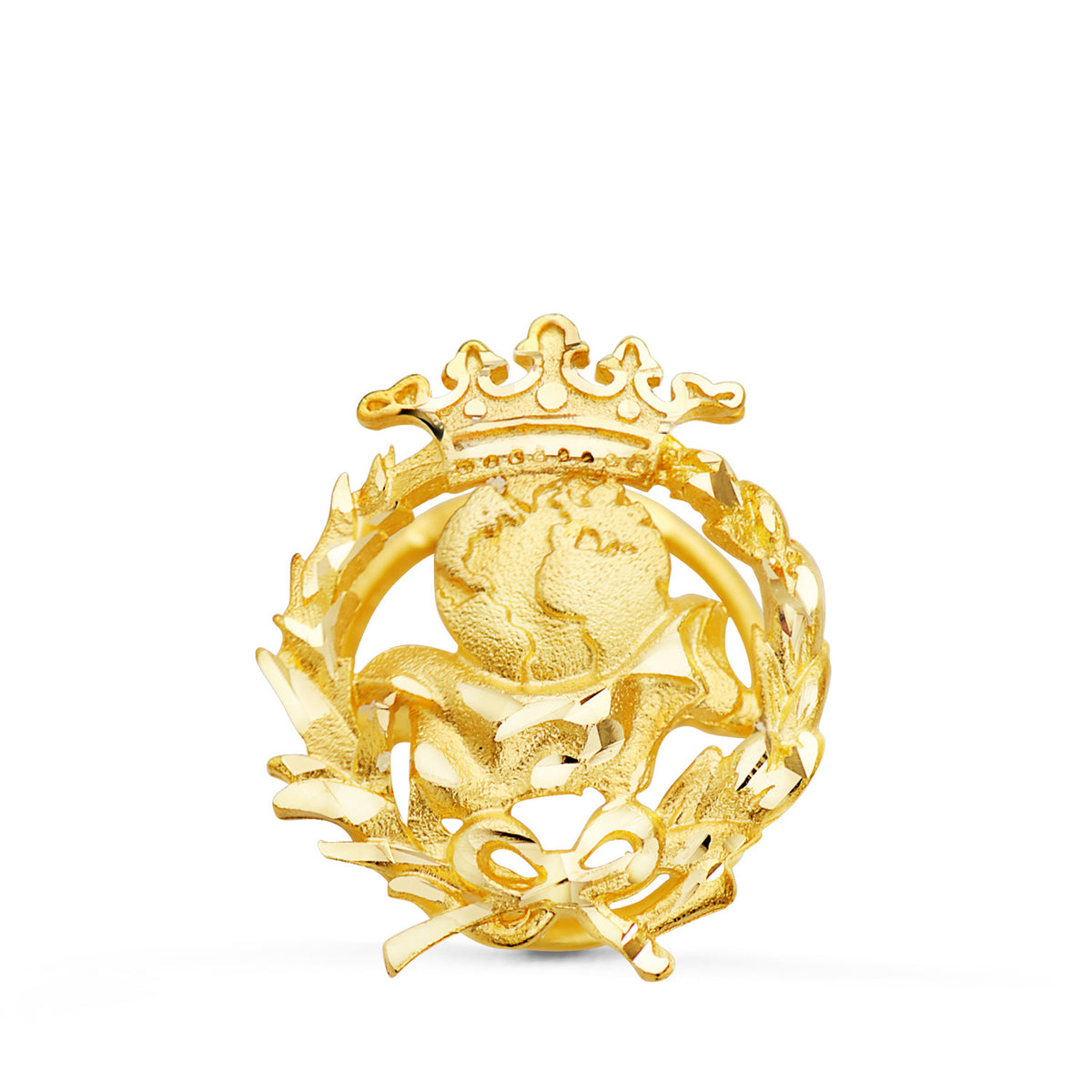 Insignia Geografia 17 x 14 mm de oro amarillo 18K