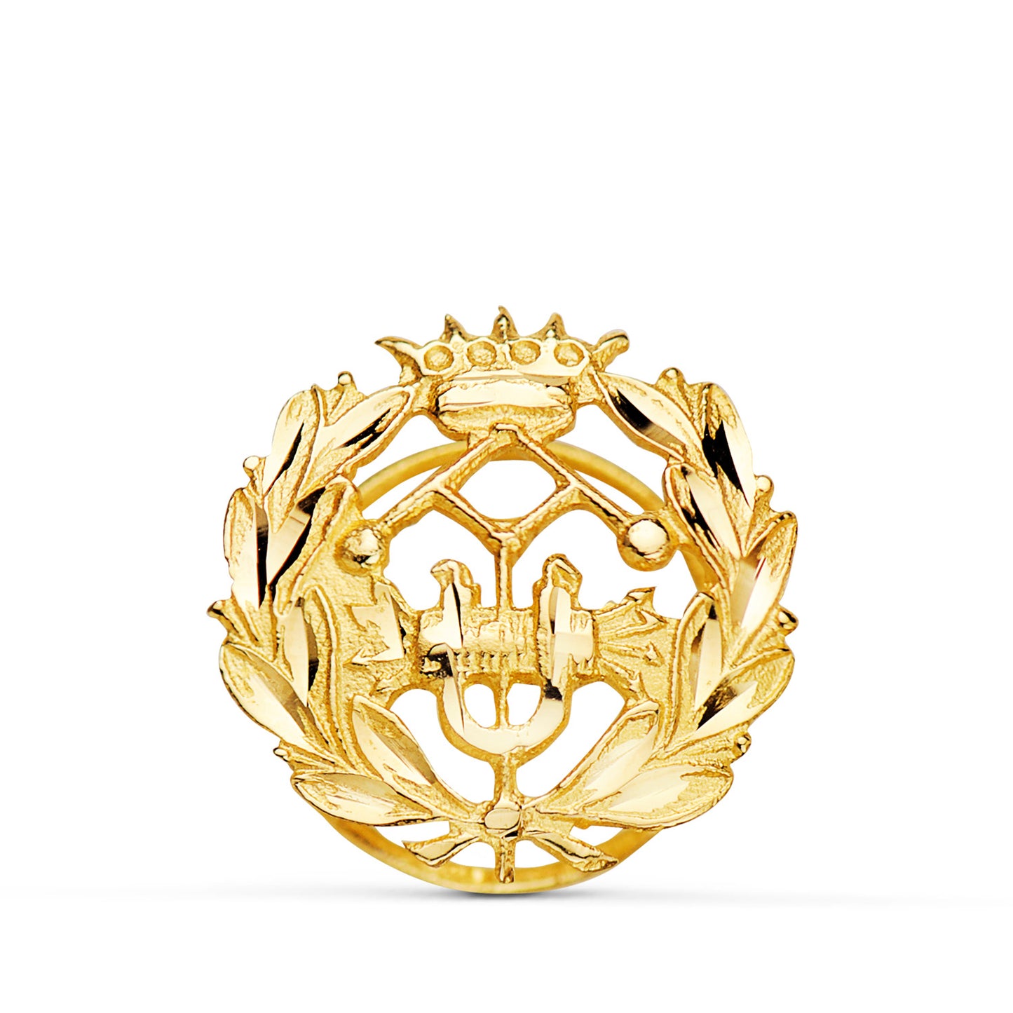 18K INSIGNIA ORO AMARILLO INGENIERO INDUSTRIAL. 15 X 15 MM