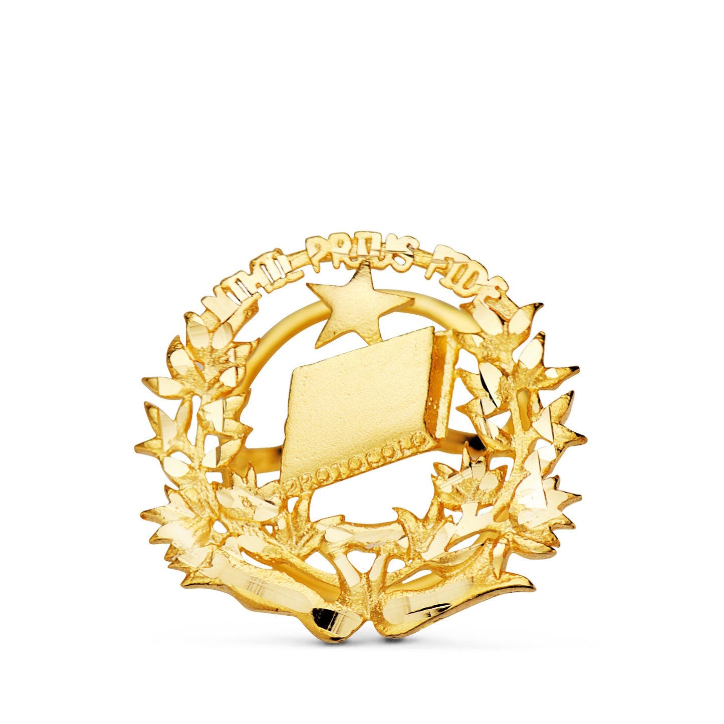 18K INSIGNIA ORO AMARILLO NOTARIO. 16 X 16 MM
