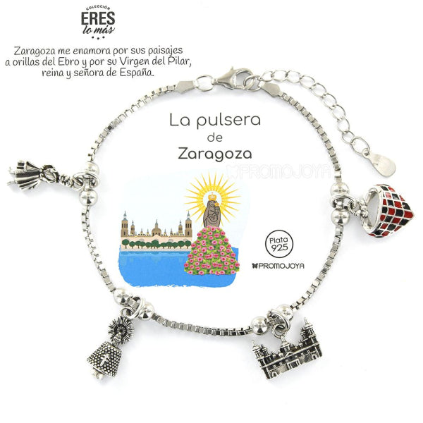 Pulsera Eres Lo Mas Zaragoza Cadena Veneciana Rodiada Con Colgantes
