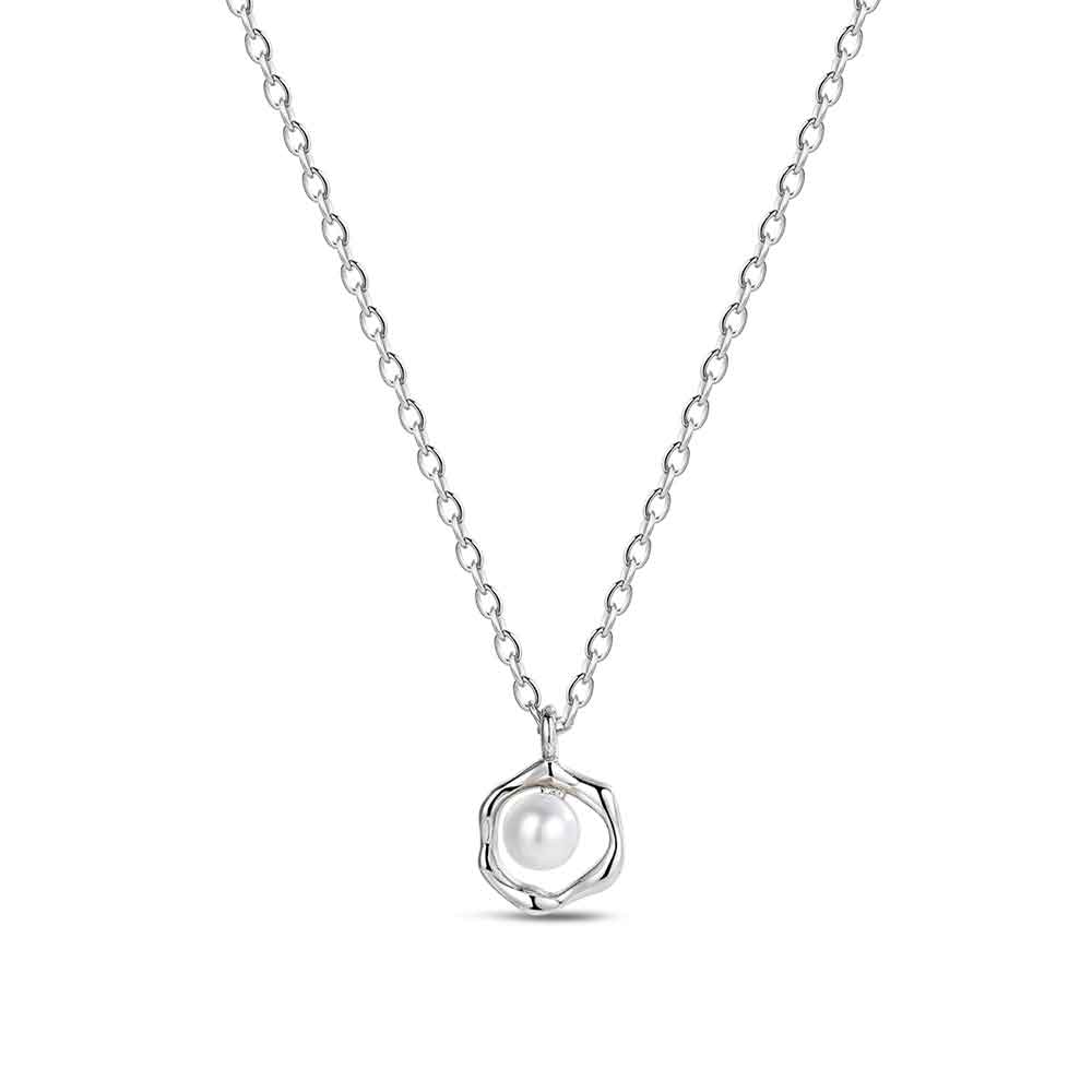 Colgante con cadena de plata rodiado