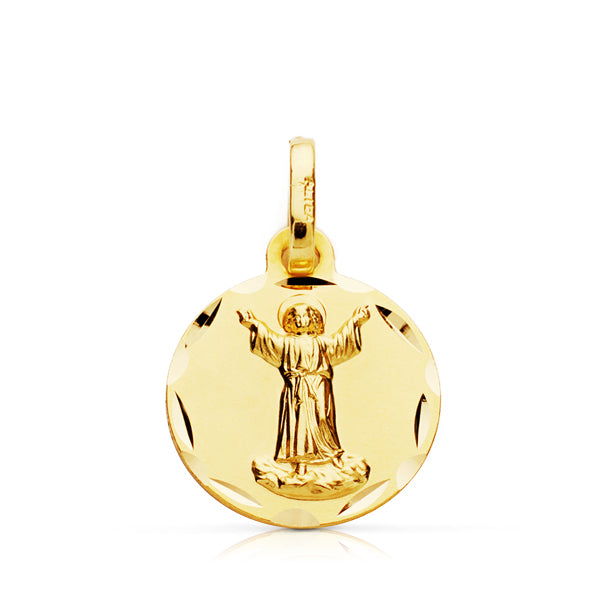 Medalla Niño Divino 9K 14 mm de oro amarillo 9K