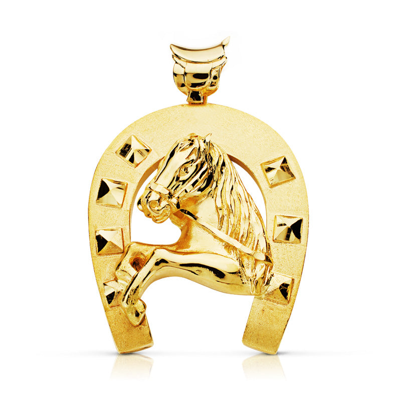 Colgante Herradura Caballo 40 x 35 mm de oro amarillo 9K
